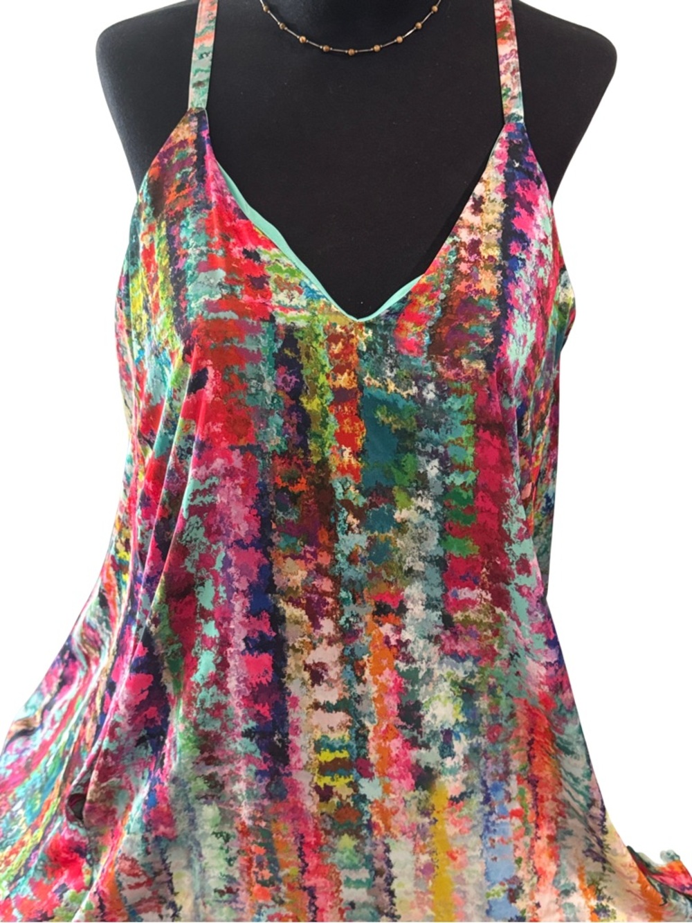 Nicole Miller Multicolor Striped Tie-Dye Maxi Dress Skirt - Picture 3 of 9
